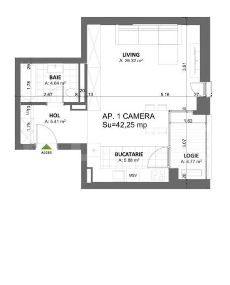 Apartament cu 1 camera Timisoara Nord- Cal. Totontalului Apartament cu 1 camera Timisoara Nord- Cal. Totontalului