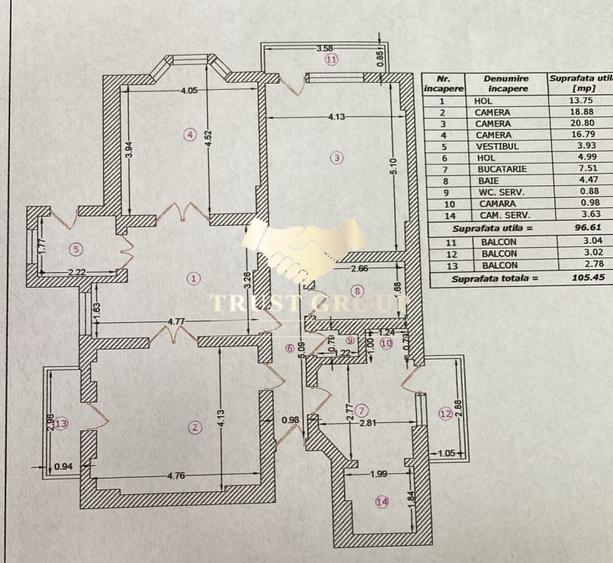 Apartament cu 3 camere decomandat în Ultracentral