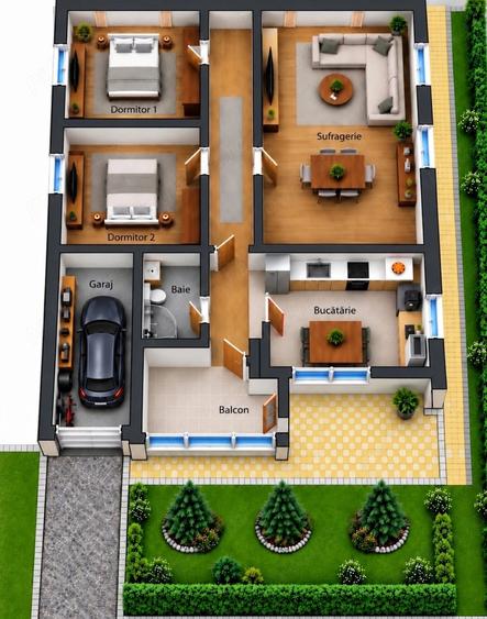 Apartament cu 3 camere decomandat în Central