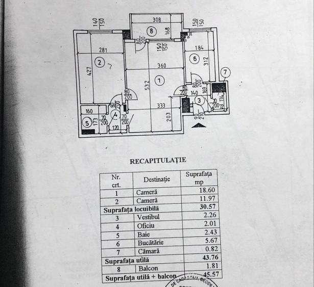 Apartament cu 2 camere semidecomandat în Romană