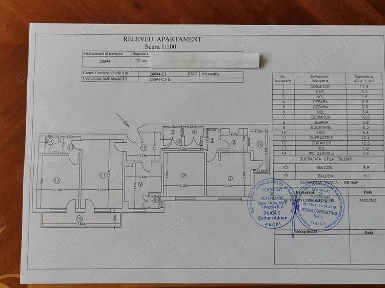 Apartament cu 4 camere decomandat în Central