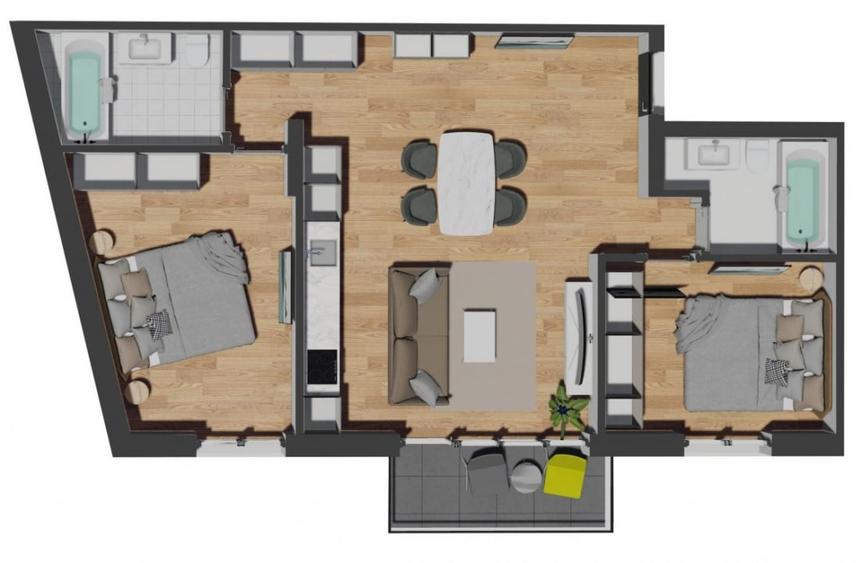 Apartament cu 3 camere semidecomandat în Florești — fotografia 1