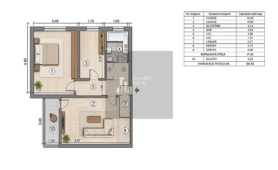Apartament cu 2 camere decomandat în Berceni — fotografia 1