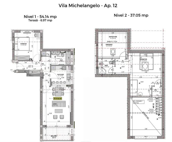 Penthouse cu 3 camere decomandat, mobilat în Exterior Vest