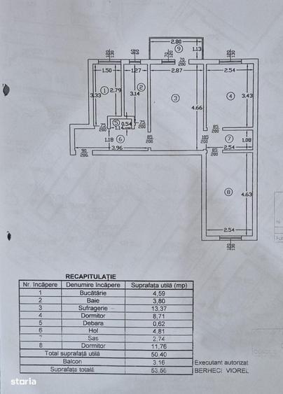 Apartament cu 3 camere semidecomandat în Alexandru cel Bun