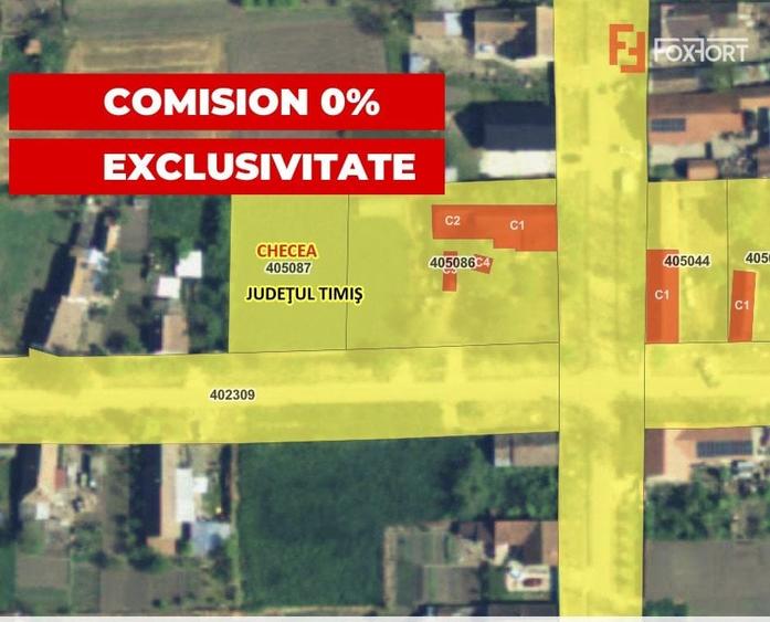 Teren Construcții intravilan de 1000 mp, în Checea