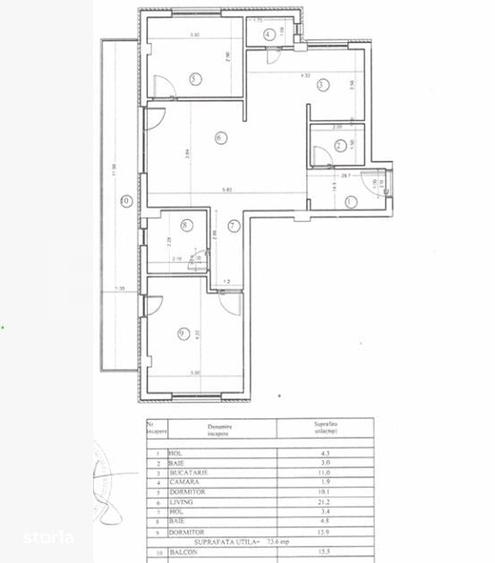 Apartament cu 3 camere în Florești — fotografia 1
