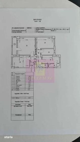 Apartament cu 3 camere în Tei