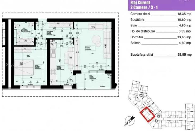 Apartament cu 2 camere decomandat, mobilat în Grozăvești