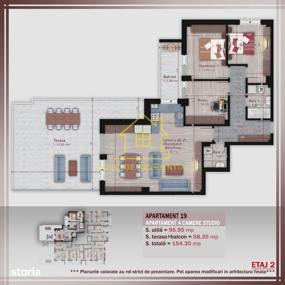 4 Camere / 103mp+terasa 51mp / Titan-Pallady / Etaj 2/ Boutique - 1