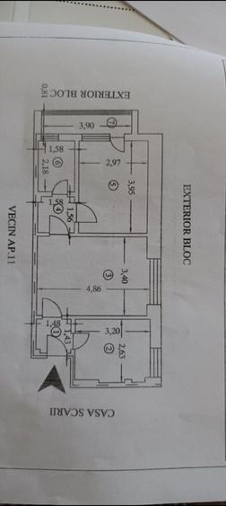 Apartament cu 2 camere nedecomandat în Central