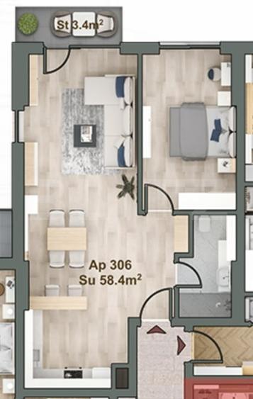Apartament cu 2 camere semidecomandat în Gheorgheni — fotografia 1
