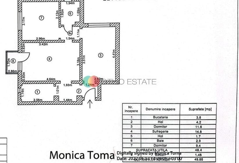 Apartament cu 3 camere în Pantelimon