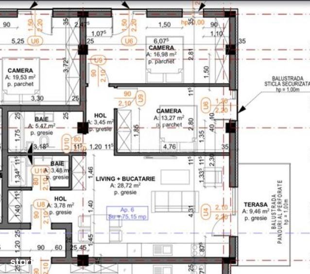 Apartament cu 3 camere în Nord