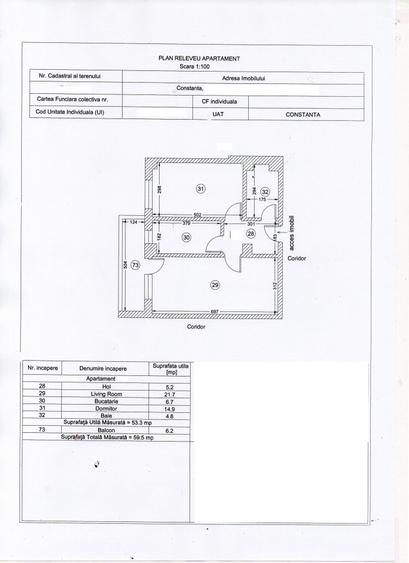 Apartament cu 2 camere decomandat în Inel II
