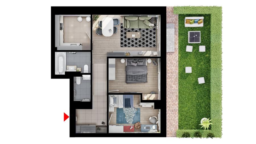 Apartament cu 3 camere decomandat în Industriilor