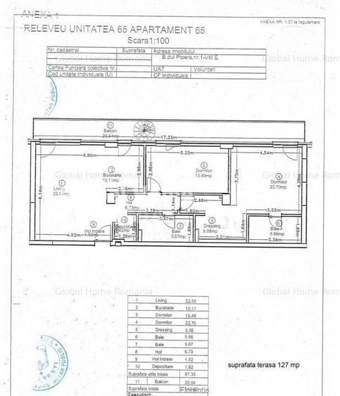 Apartament cu 3 camere în Nord