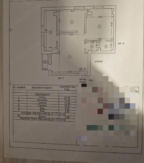 Apartament cu 3 camere decomandat, mobilat în Inel I
