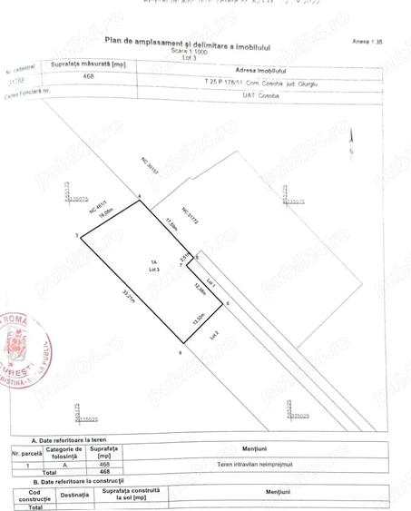 Teren de 460 mp, în Cosoba