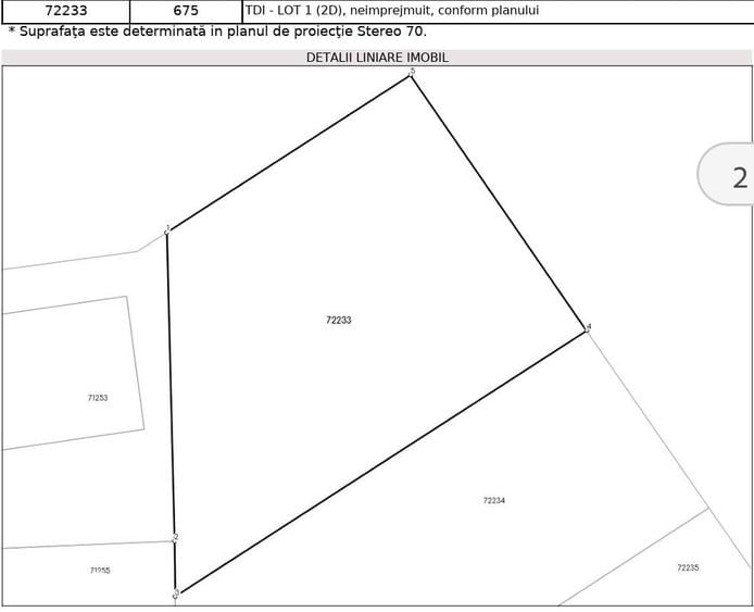 Teren de 675 mp, în Brănești