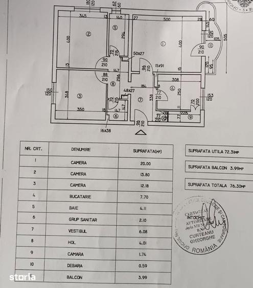 Apartament 3 camere,2 bai 76, mp, an 1990 nerva traian -unirii - 7