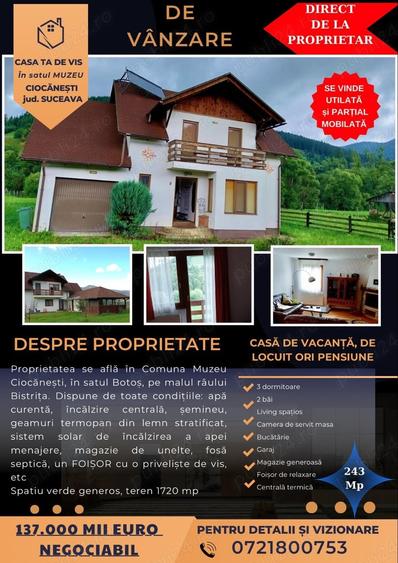Casă cu 3 camere în Ciocănești