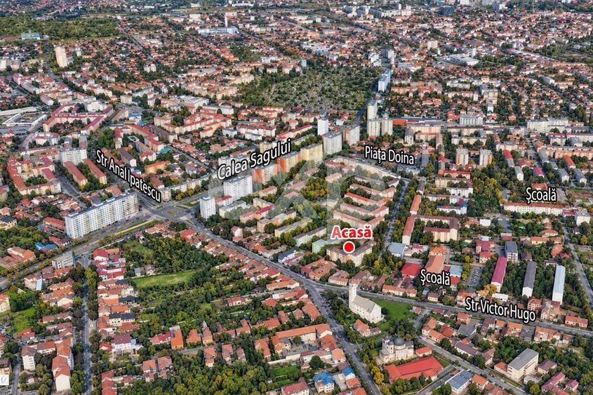 Apartament cu 3 camere semidecomandat în Șagului