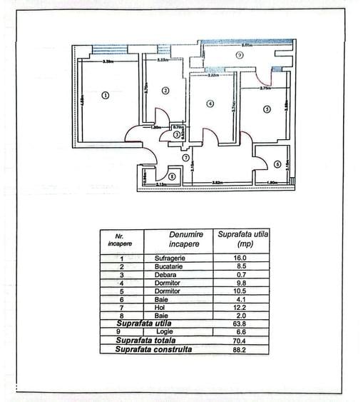 Apartament cu 3 camere, mobilat în Gară