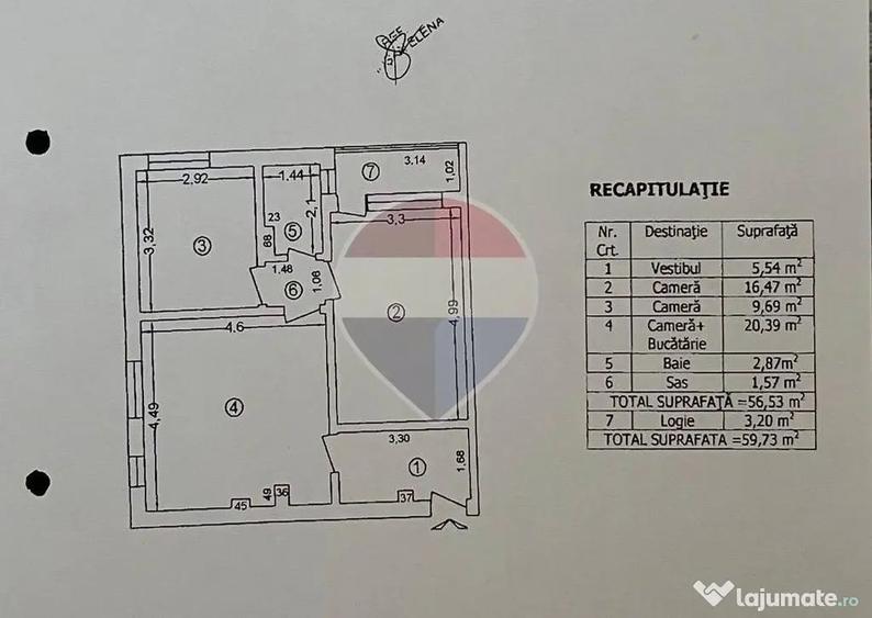 Apartament cu 3 camere semidecomandat în Drumul Taberei