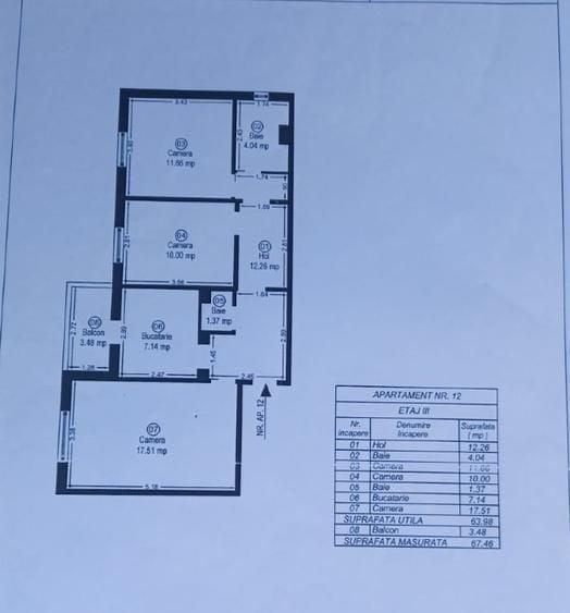 Apartament cu 3 camere decomandat în Girocului