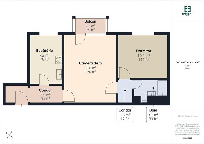 Apartament cu 2 camere semidecomandat în Șagului