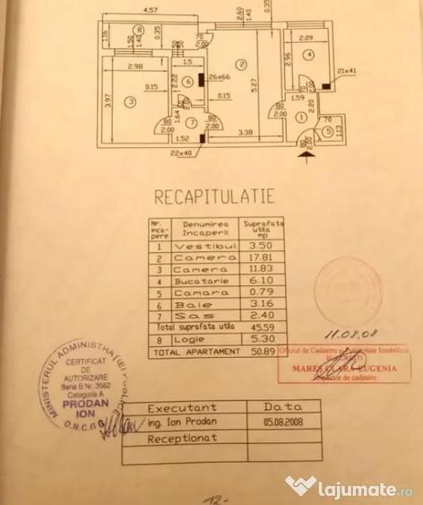 Apartament cu 2 camere semidecomandat în Obor