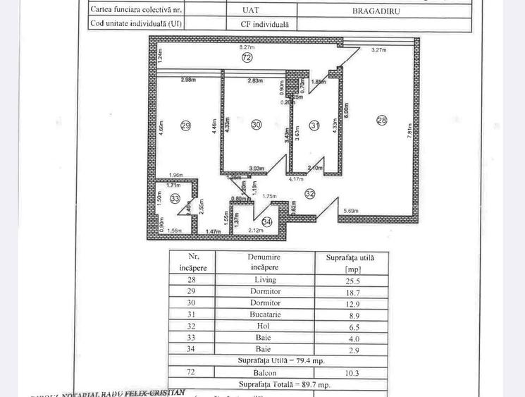 Apartament cu 3 camere decomandat în Central