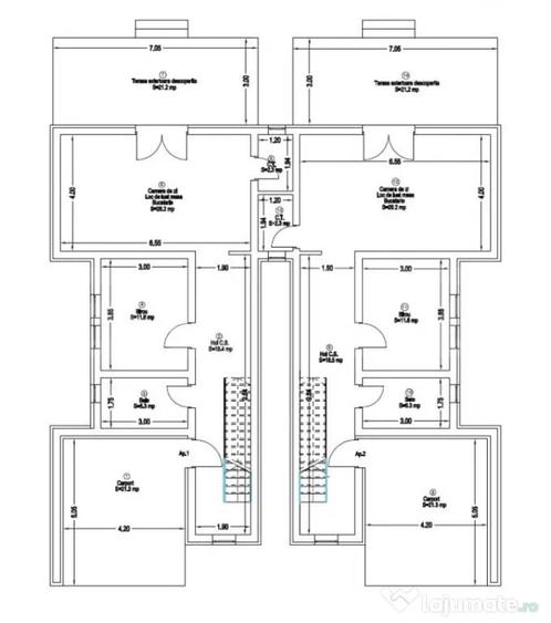 Duplex despar?it prin camera tehnica | carport | toate ut - 8