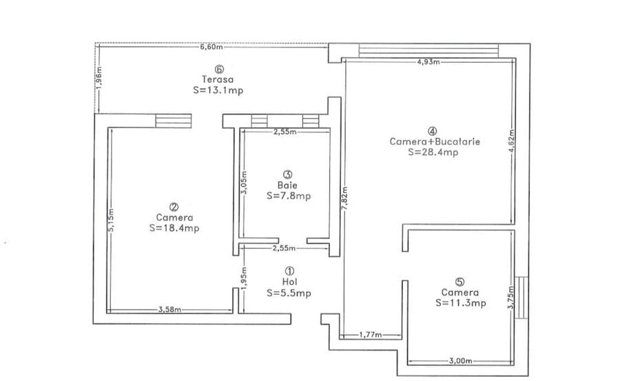 Apartament 3 camere, 73 mp, terasa, Buna Ziua - 1