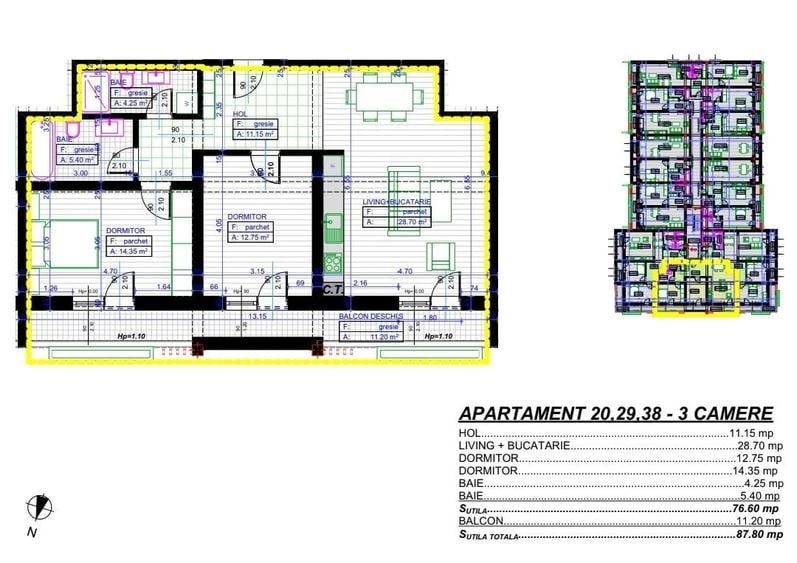 Apartament cu 2 camere decomandat în Popoveni