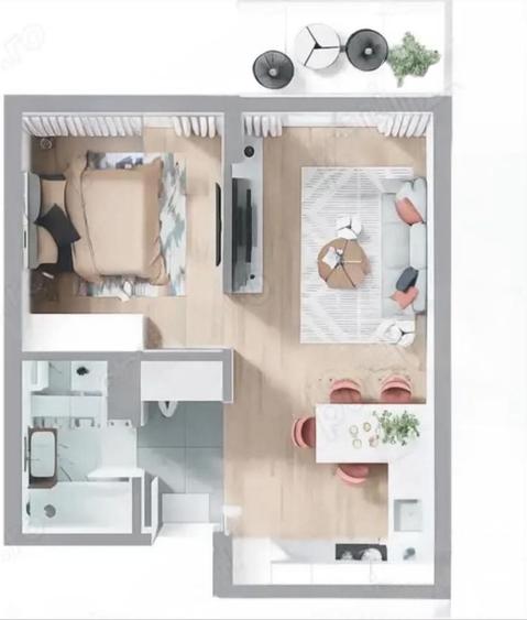Apartament cu 2 camere în Nufărul