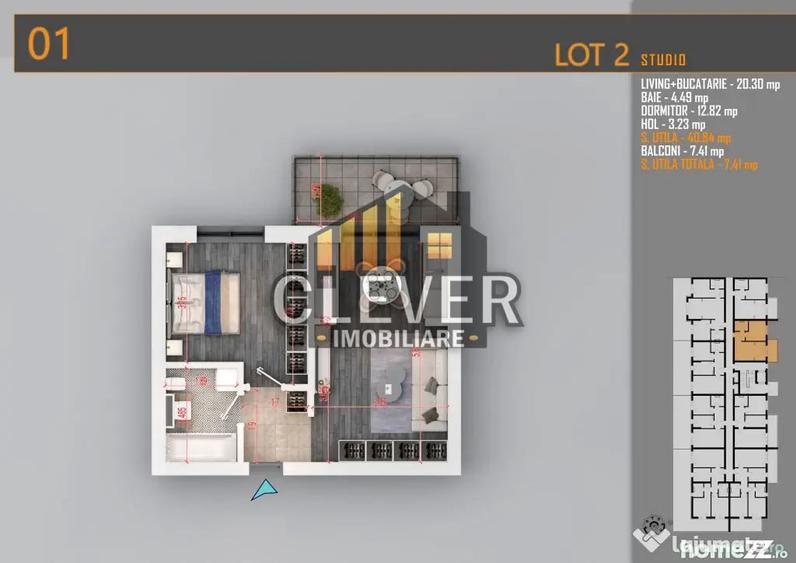 Apartament cu 2 camere semidecomandat în Titan