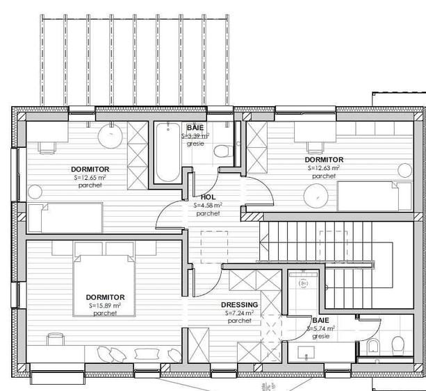 Duplex cu 4 camere cu Canalizare în Florești