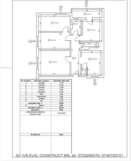 Apartament cu 4 camere decomandat în Central