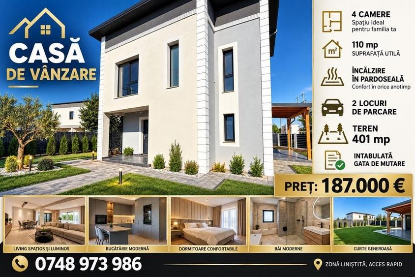 Casă cu 4 camere cu Teren 400 Mp în Valea Lupului