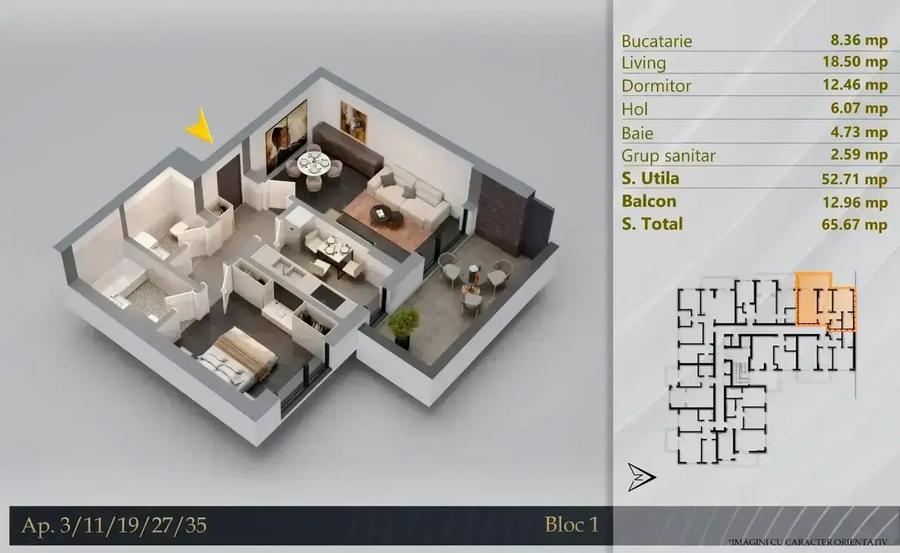 Apartament cu 2 camere decomandat în Theodor Pallady