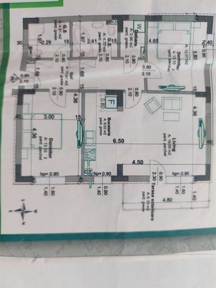 Apartament cu 3 camere decomandat în Tractorul