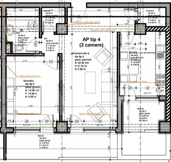 Apartament cu 2 camere decomandat în Veterani