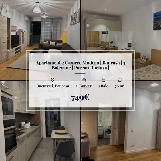 Apartament cu 2 camere decomandat, mobilat în Băneasa