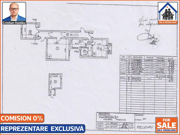 Apartament 3 camere in vila | Ultracentral - Universitate | Comision 0  - 7