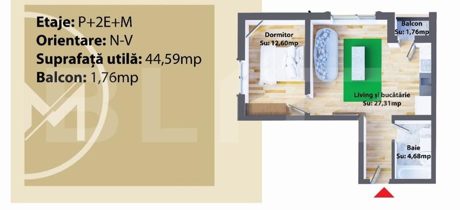 Apartament cu 2 camere decomandat în Periferie