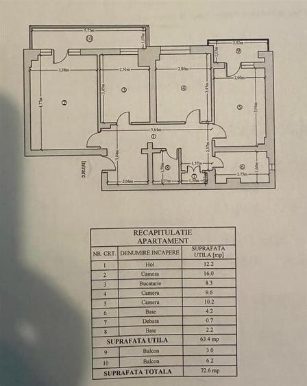 Apartament cu 3 camere decomandat în Păcurari