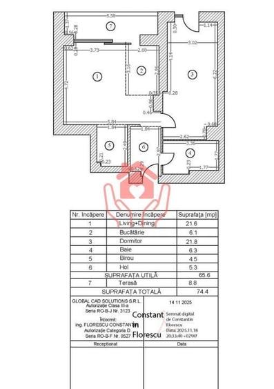 Apartament cu 3 camere semidecomandat, mobilat în Băneasa