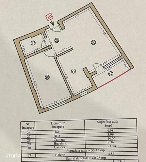 Apartament cu 2 camere în Central